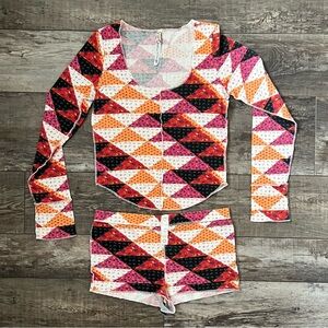 Free People Colorful Geometric Pajama Set